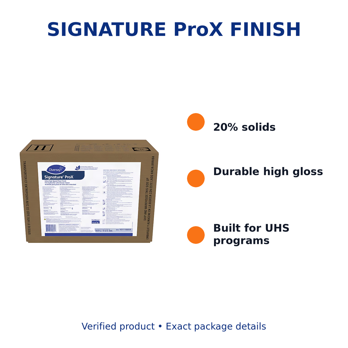Diversey Signature ProX UHS Floor Finish key product benefits