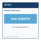 Sofidel 410010 sheet count: 500 sheets per roll