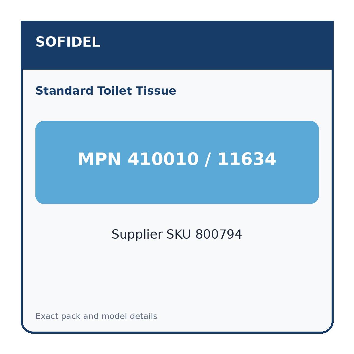 Sofidel manufacturer part number 410010 / 11634