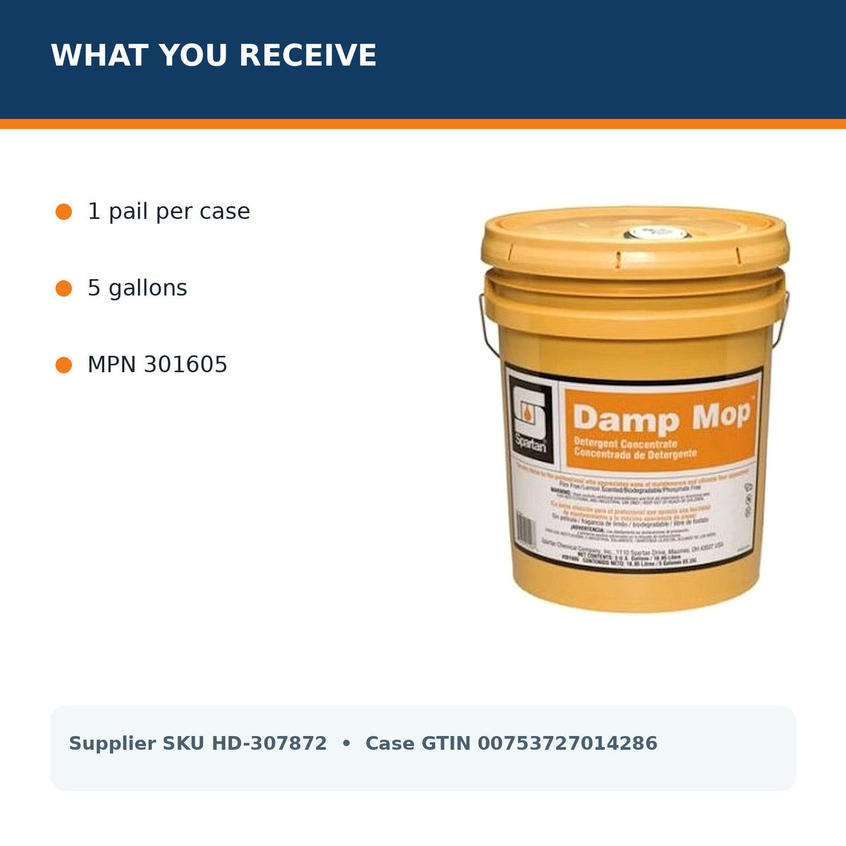 Spartan Damp Mop 5 gallon package and MPN details