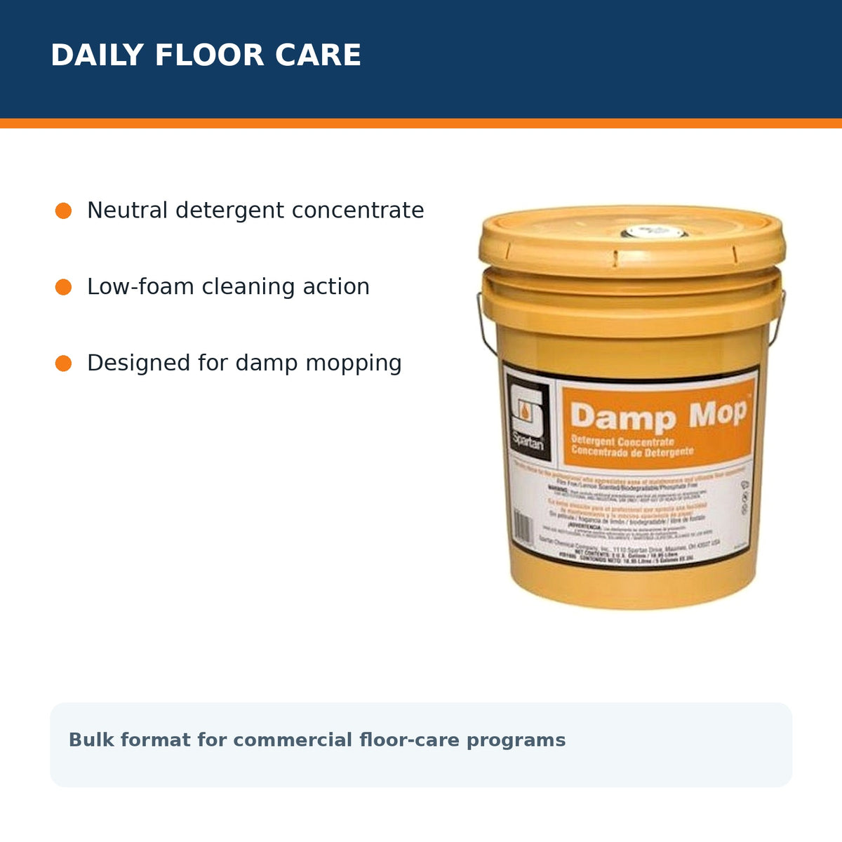 Spartan Damp Mop 5 gallon daily floor care benefits