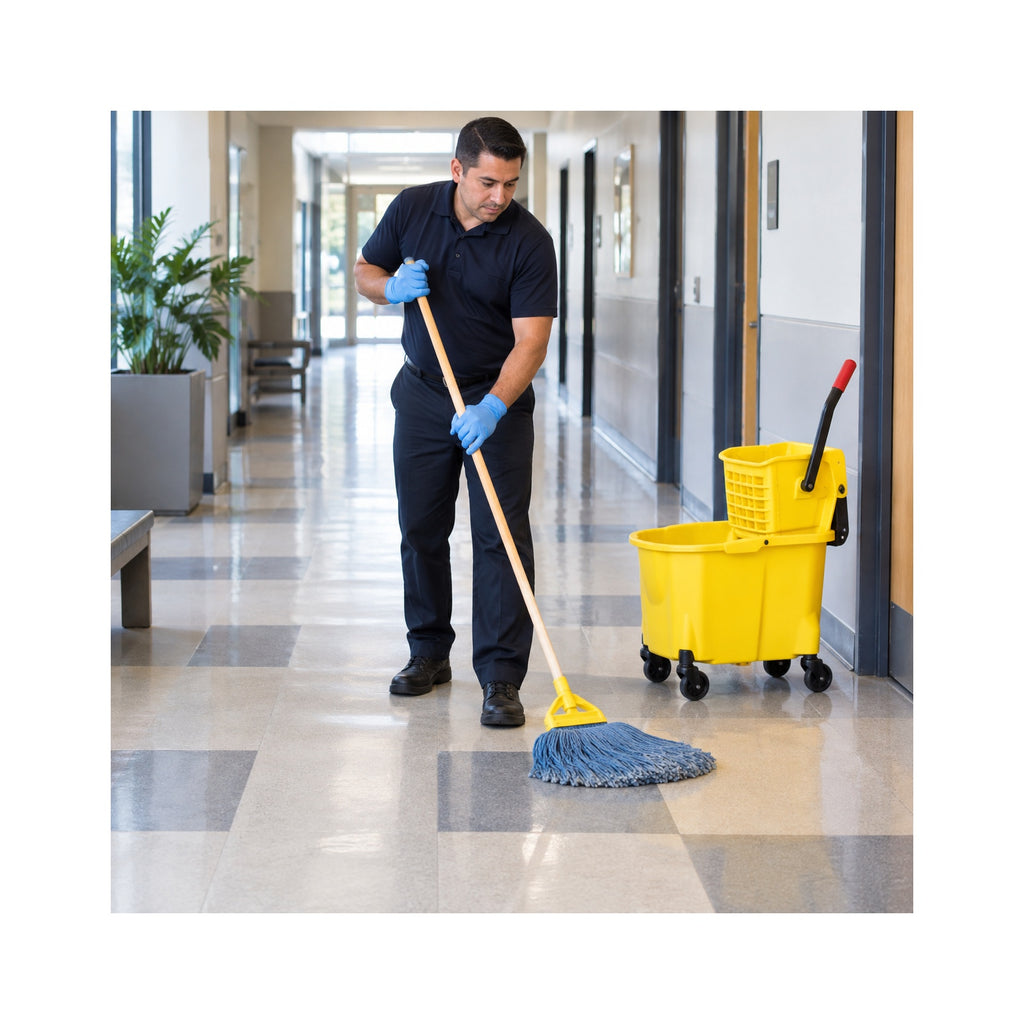 Commercial damp mopping application