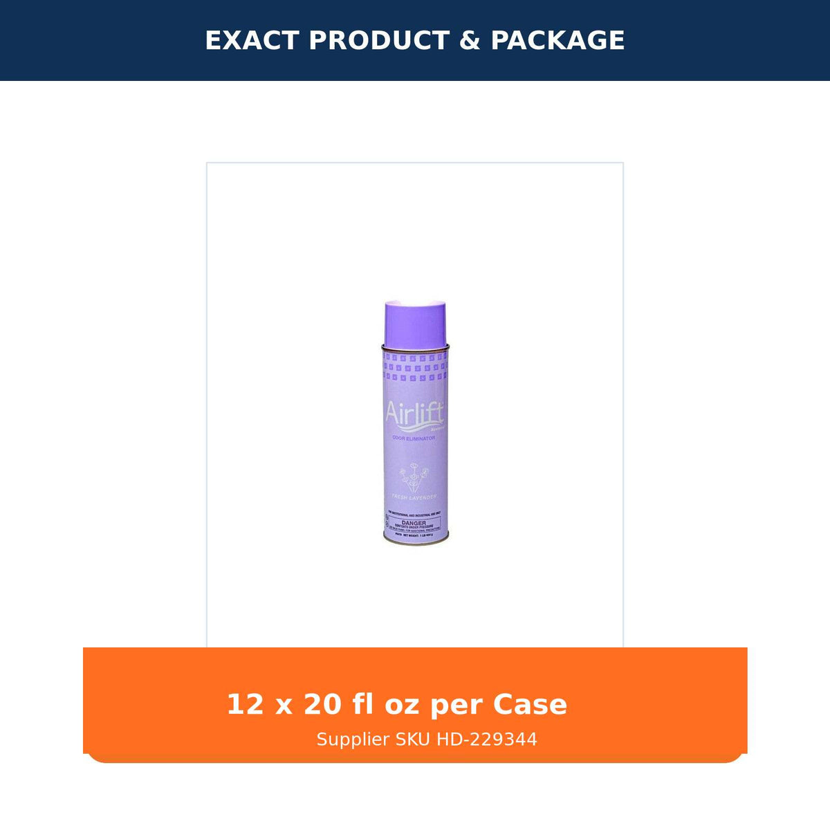 Spartan Airlift Xcelente 601900 case configuration: twelve 20 fl oz aerosol cans