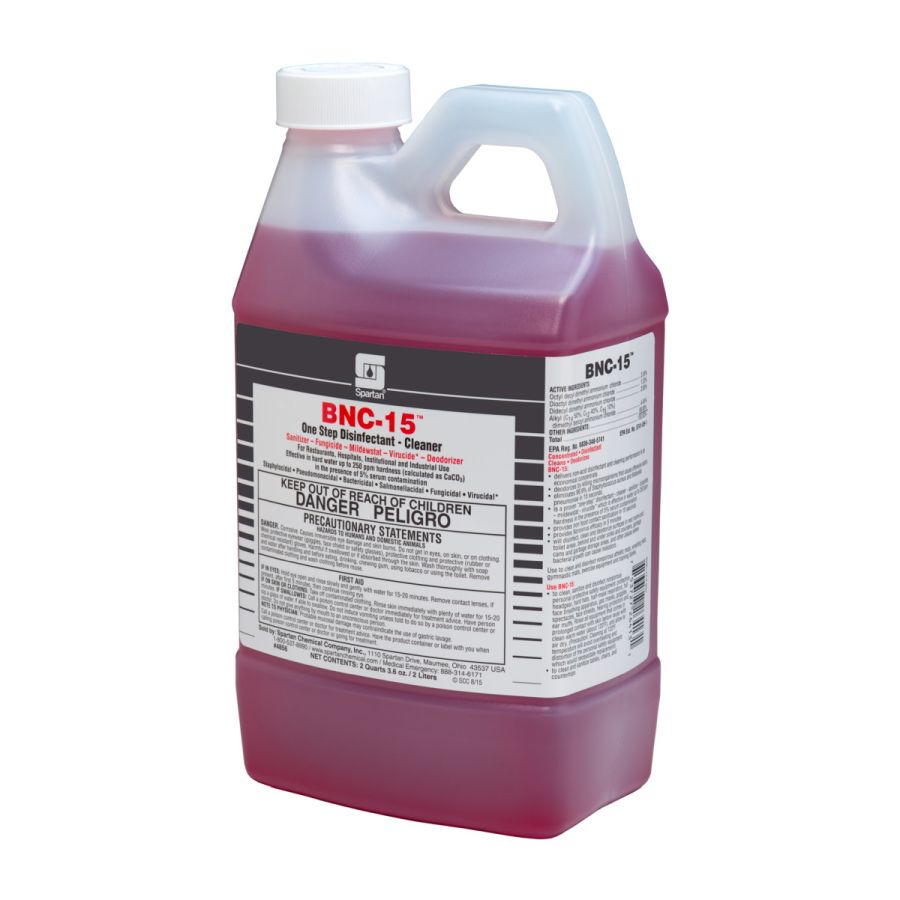 Spartan BNC-15 one-step disinfectant cleaner, exact 2-liter container, MPN 485602