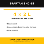 Spartan BNC-15 case configuration, four 2-liter containers, MPN 485602