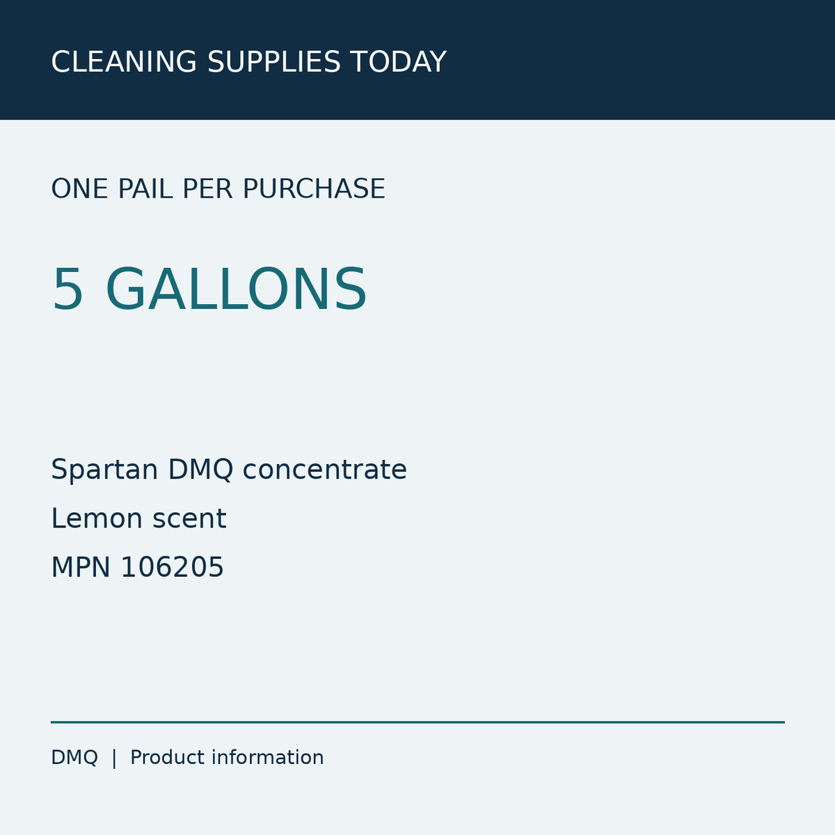 Spartan DMQ 106205 pack information
