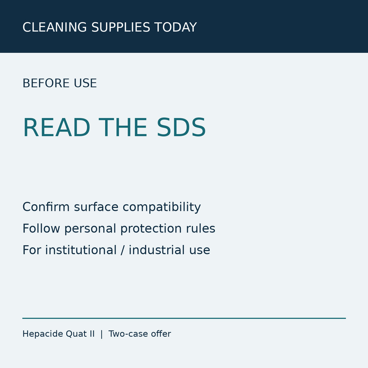Spartan Hepacide Quat II two-case offer care information