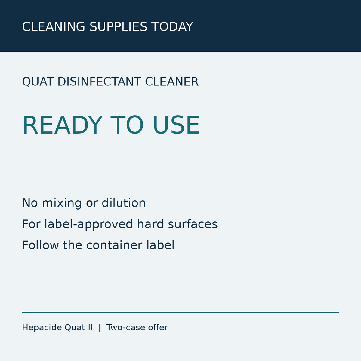 Spartan Hepacide Quat II two-case offer formula information