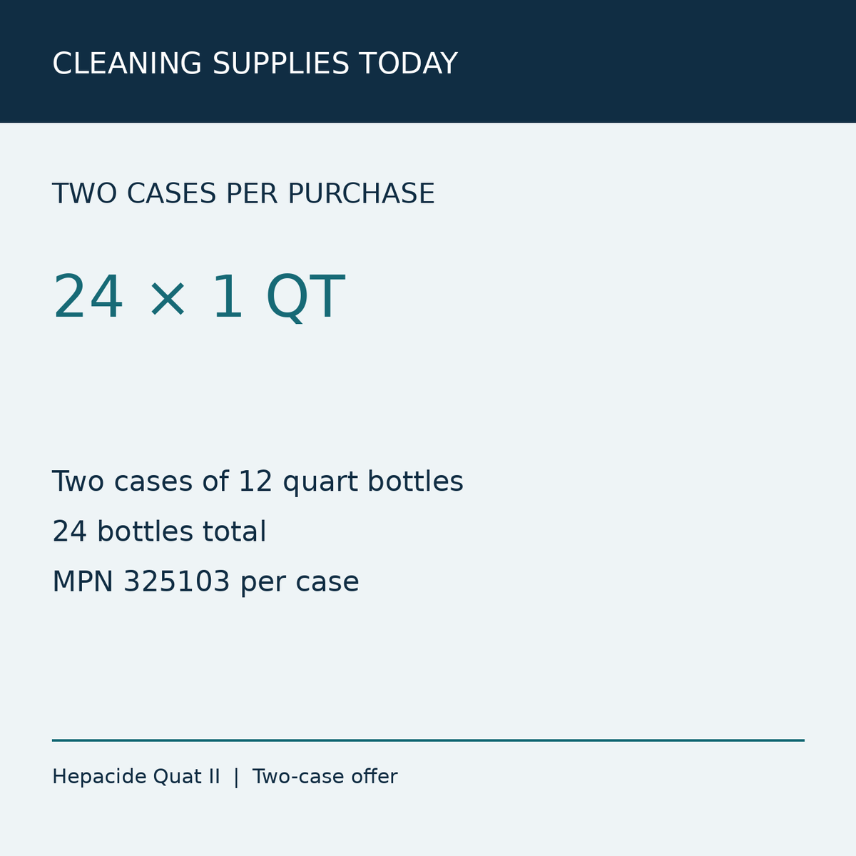 Spartan Hepacide Quat II two-case offer pack information
