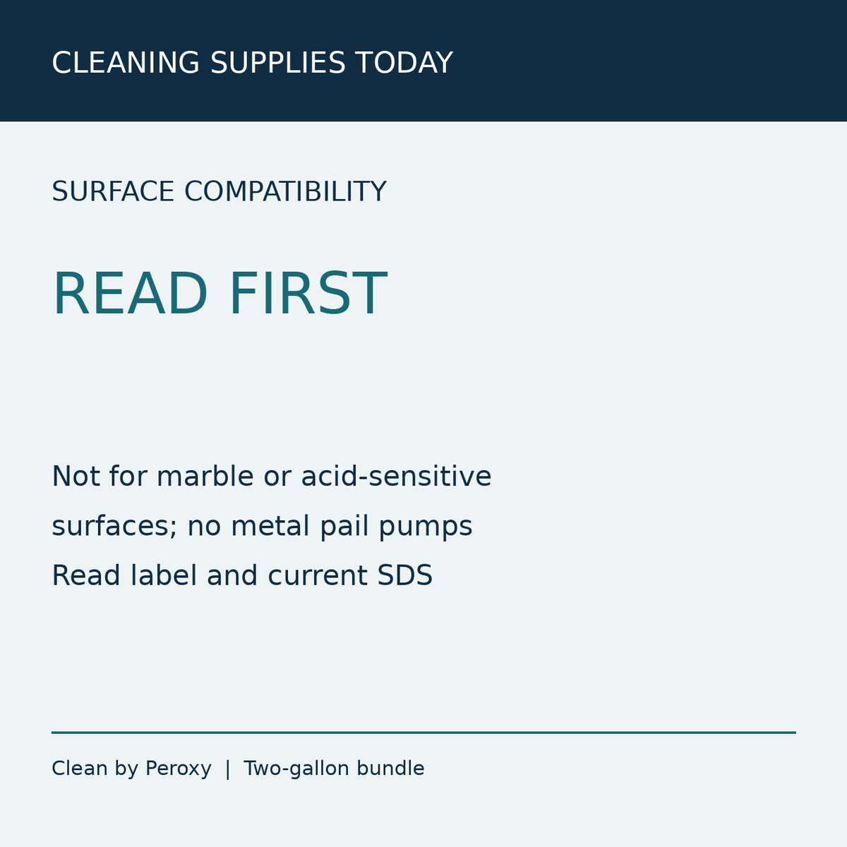 Spartan Clean by Peroxy two-gallon bundle care information