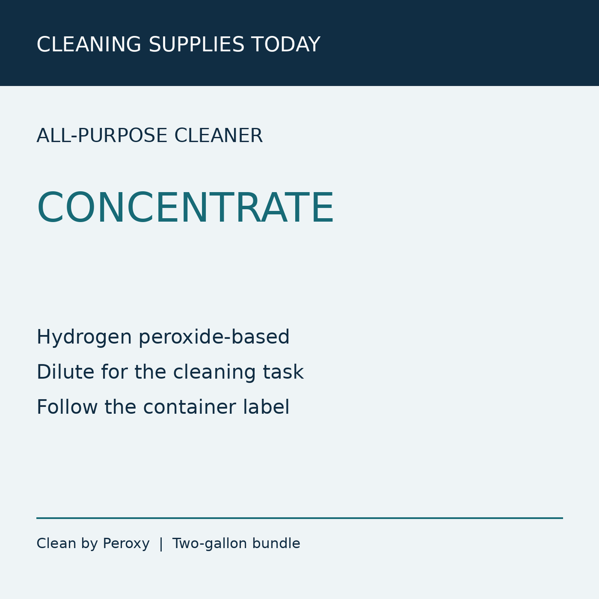 Spartan Clean by Peroxy two-gallon bundle formula information
