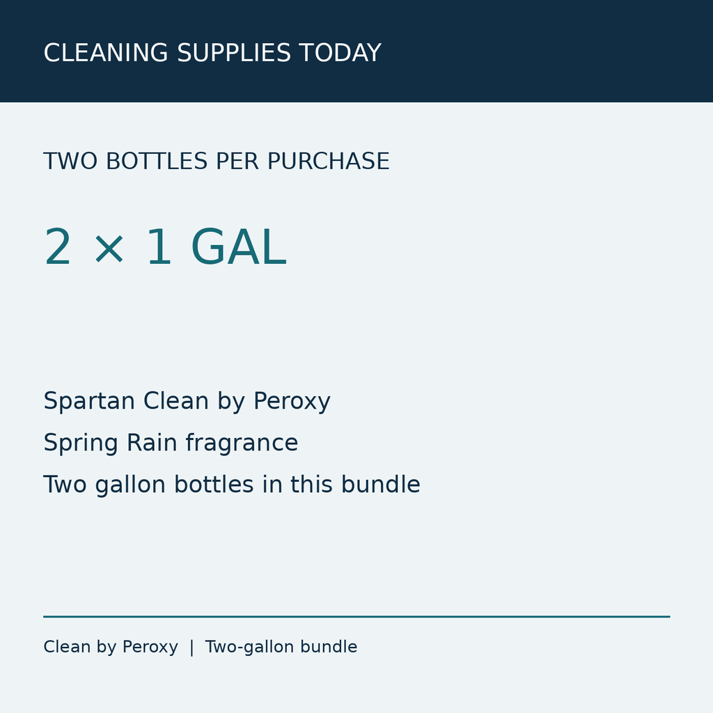 Spartan Clean by Peroxy two-gallon bundle pack information