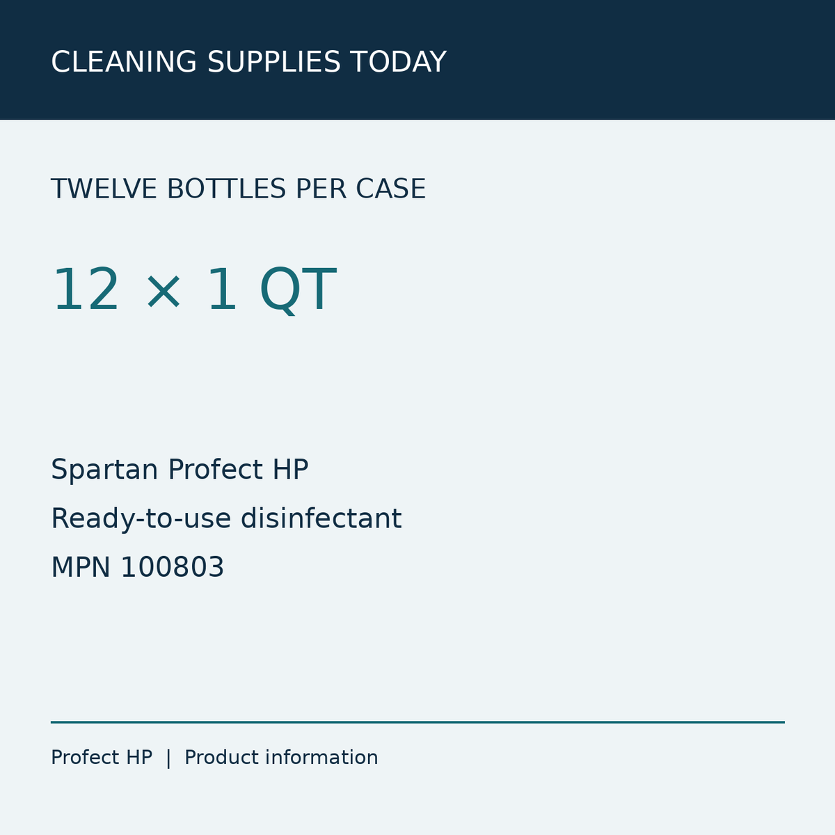 Spartan Profect HP 100803 pack information