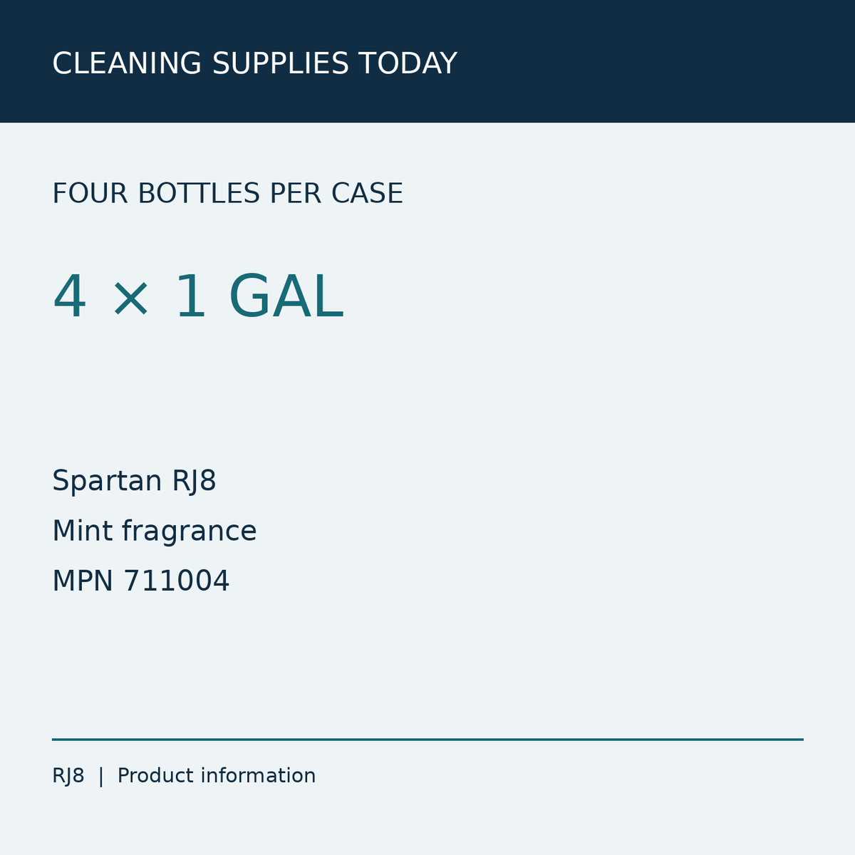 Spartan RJ8 711004 pack information