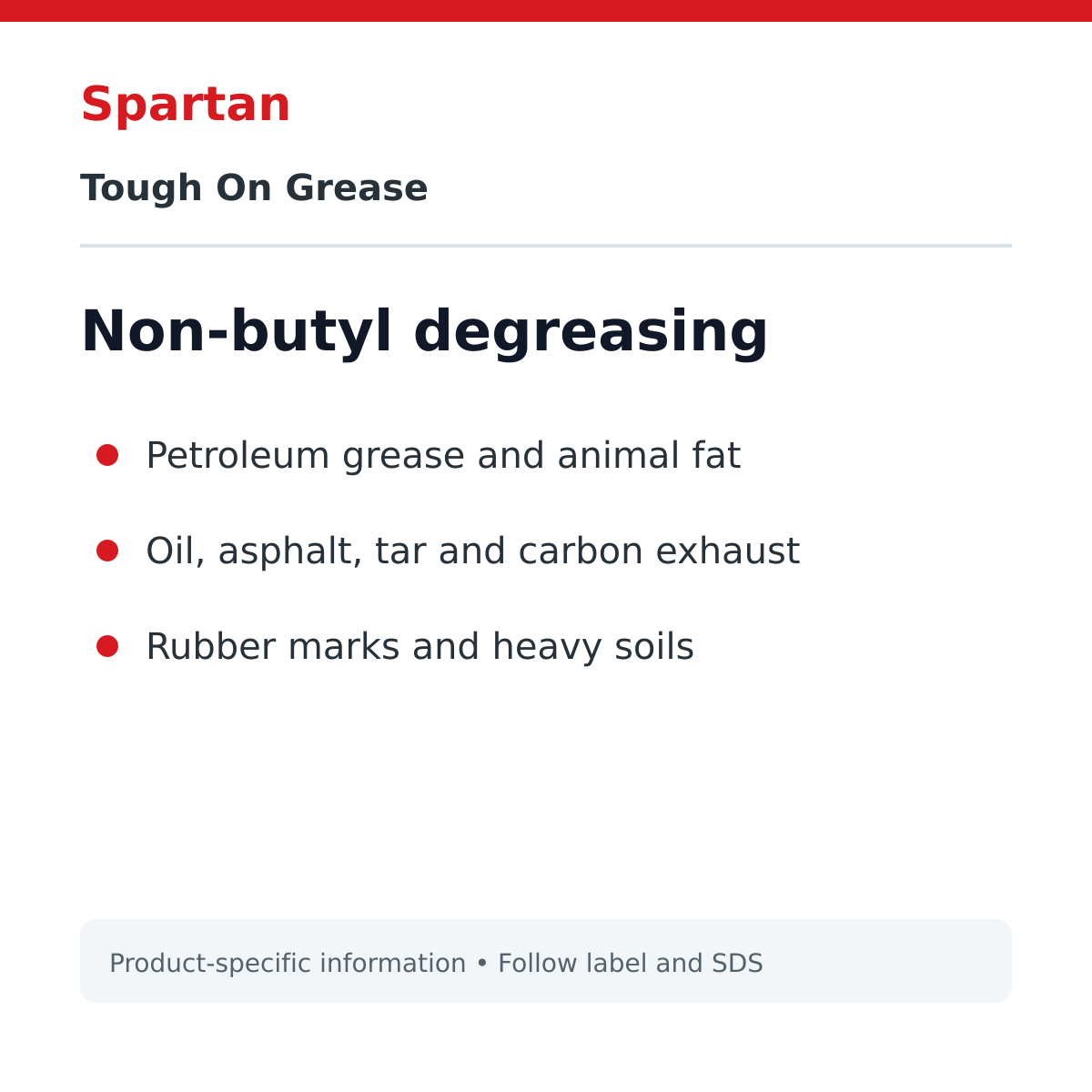 Spartan Tough On Grease soils removed