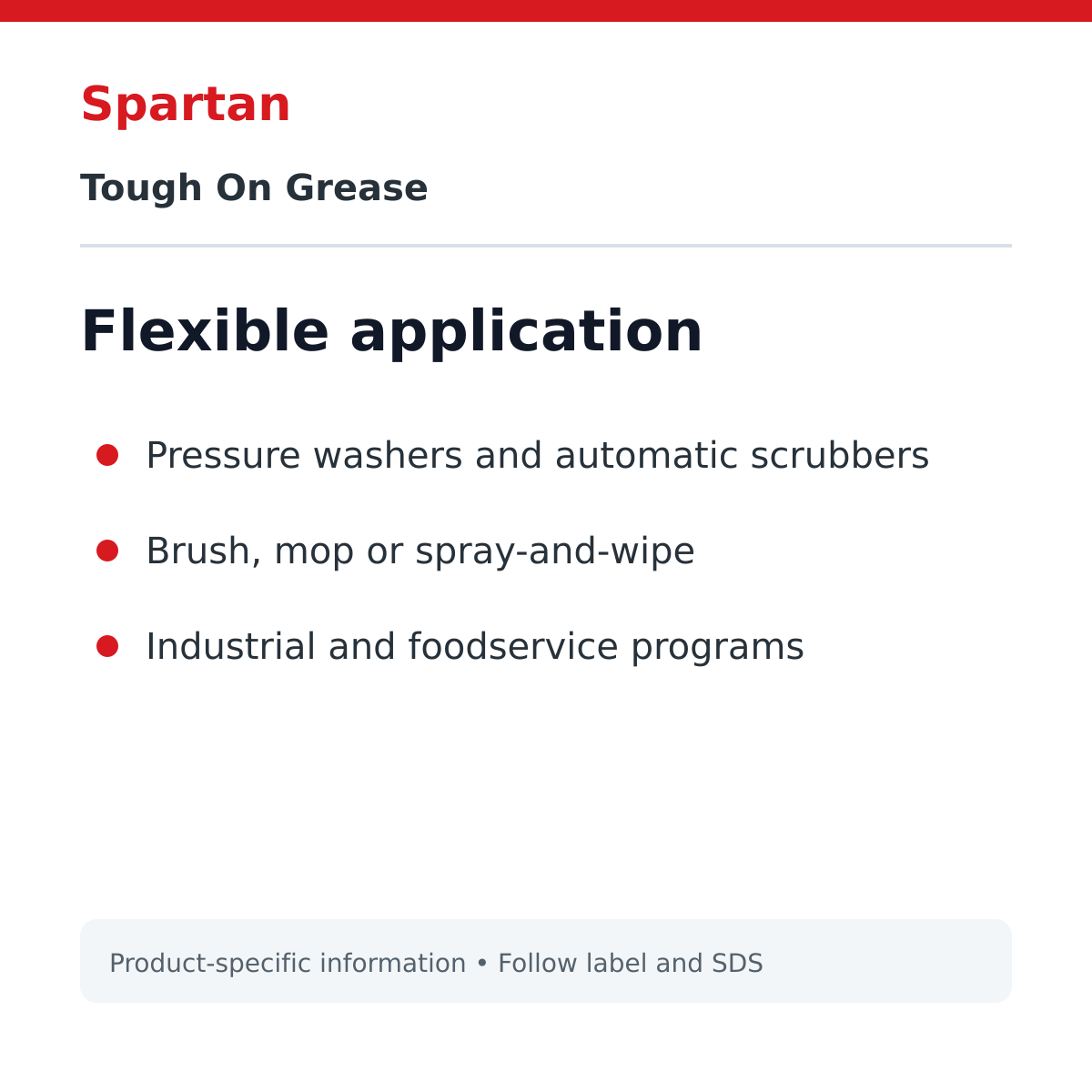 Spartan Tough On Grease application methods