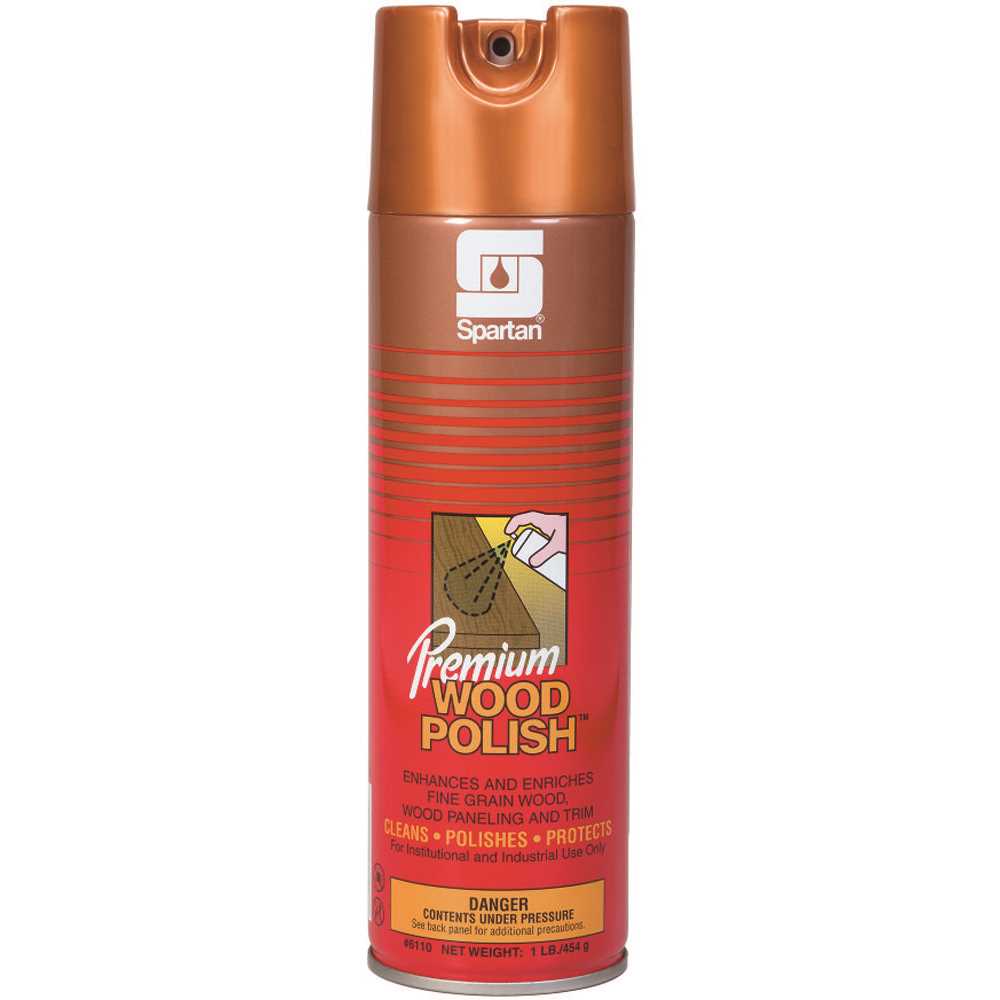 Spartan Premium Wood Polish, Lemon, 16 oz Aerosol, 12/Case — product photo