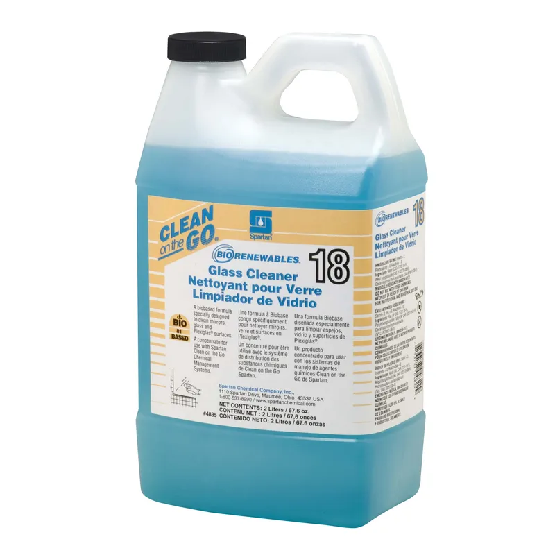 Spartan BioRenewables 18 Waterfall glass cleaner, 2 liter container, MPN 483502