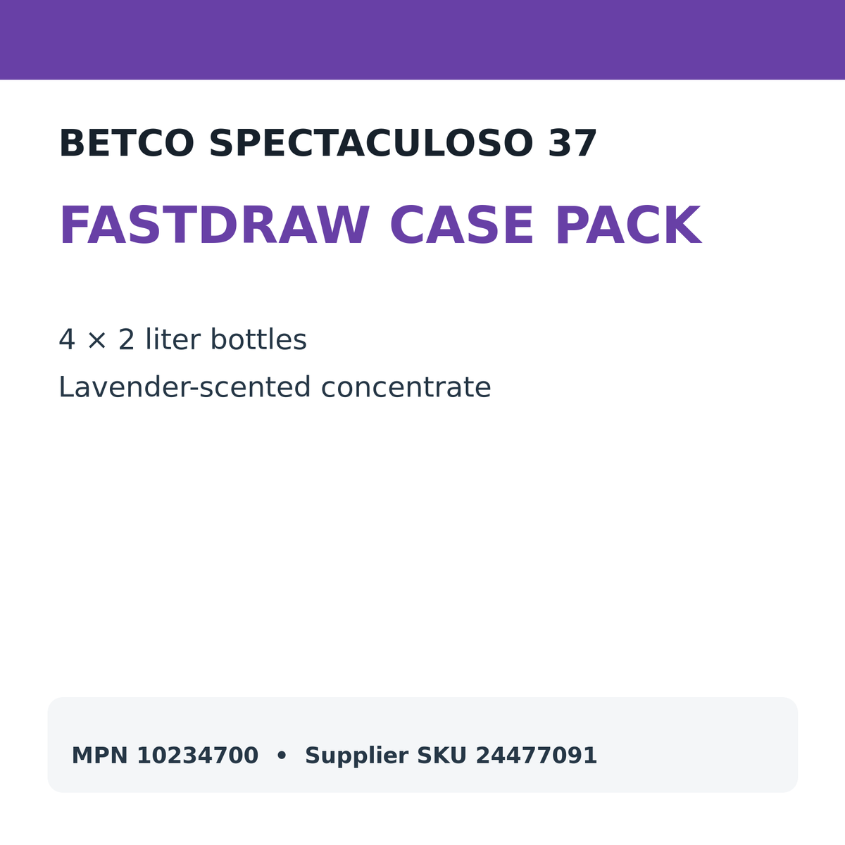 Betco Spectaculoso FastDraw 37 four-bottle case pack