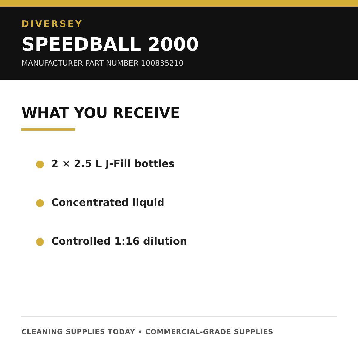 Diversey Speedball 2000 package quantity