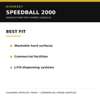 Diversey Speedball 2000 recommended applications