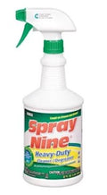 Spray Nine 32 fl oz disinfectant cleaner bottle, supplied in a 12-bottle carton