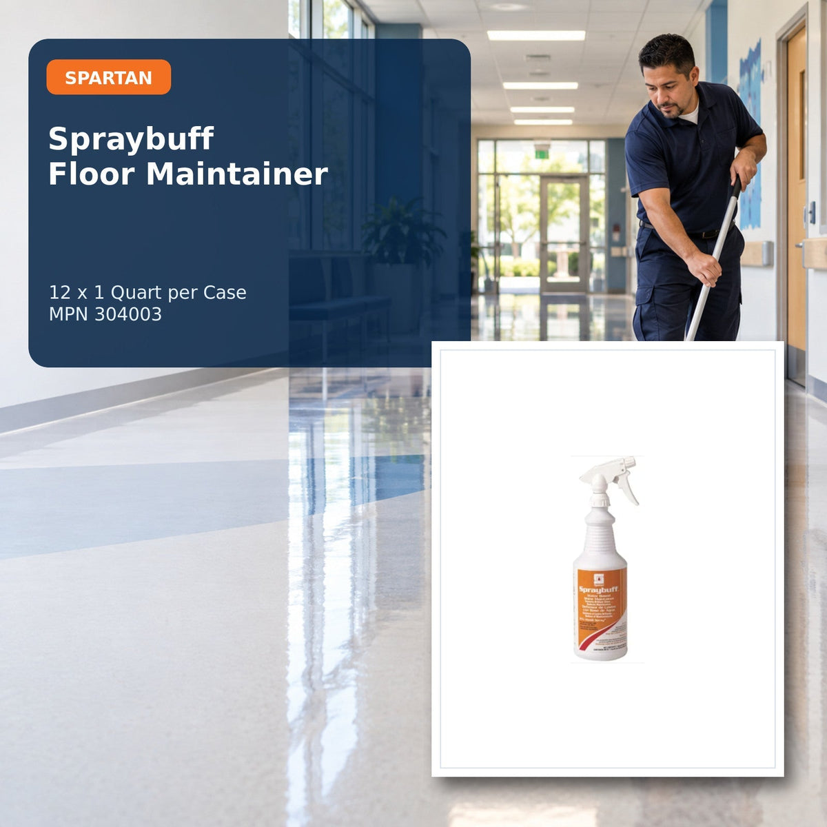 Spartan Spraybuff Floor Maintainer, 1 Qt, 12/Case – MPN 304003 – 01 hero