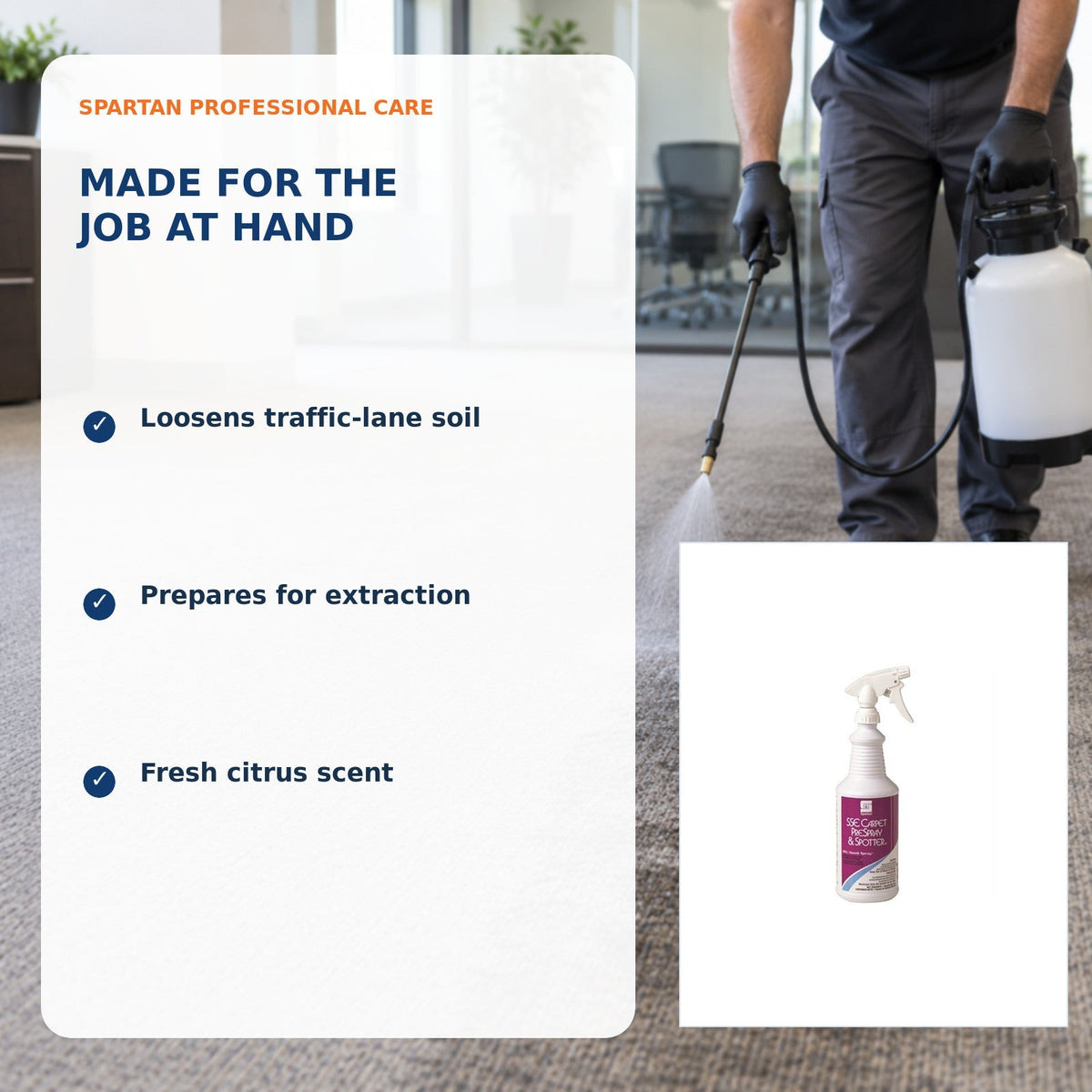 Spartan SSE Carpet Prespray, Citrus, 1 Qt, 12/Case – 03 benefits