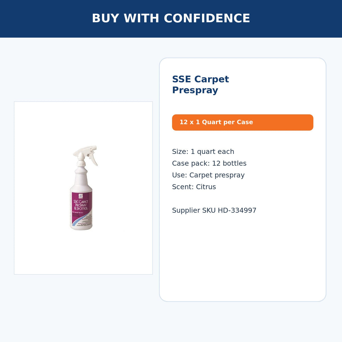 Spartan SSE Carpet Prespray, Citrus, 1 Qt, 12/Case – 04 details