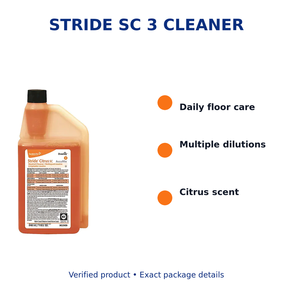 Diversey Stride SC 3 AccuMix Neutral Cleaner key product benefits