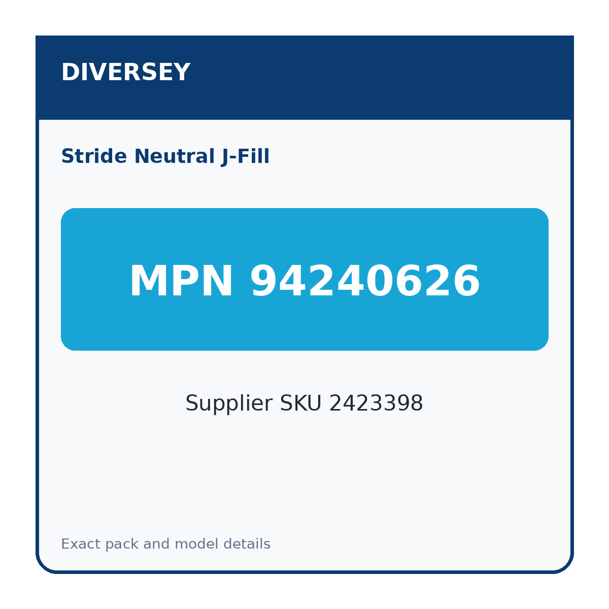 Diversey Stride Neutral J-Fill specification 5 of 5