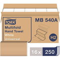 Tork Universal Multifold Hand Towels, White, 250/Pack, 16/Case – MB540A