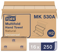 Tork Universal Multifold Hand Towels, Natural, 250/Pack, 16/Case – MK530A