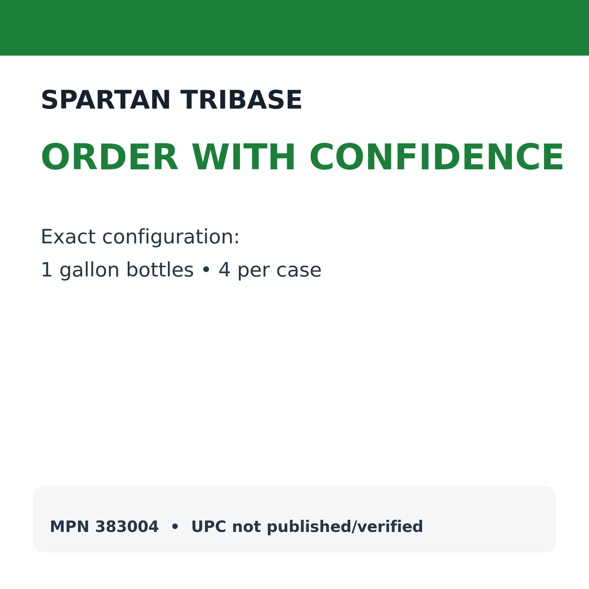 Spartan TriBase MPN 383004 and 4-case configuration