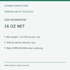 Spartan Airlift Xcelente 601900 net weight: 16 oz per can