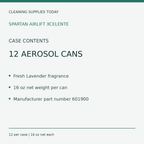 Spartan Airlift Xcelente 601900: twelve 16 oz net aerosol cans