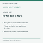 Spartan Airlift Xcelente 601900 label and ventilation guidance