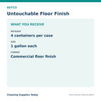 Betco Untouchable floor finish package quantity and container size