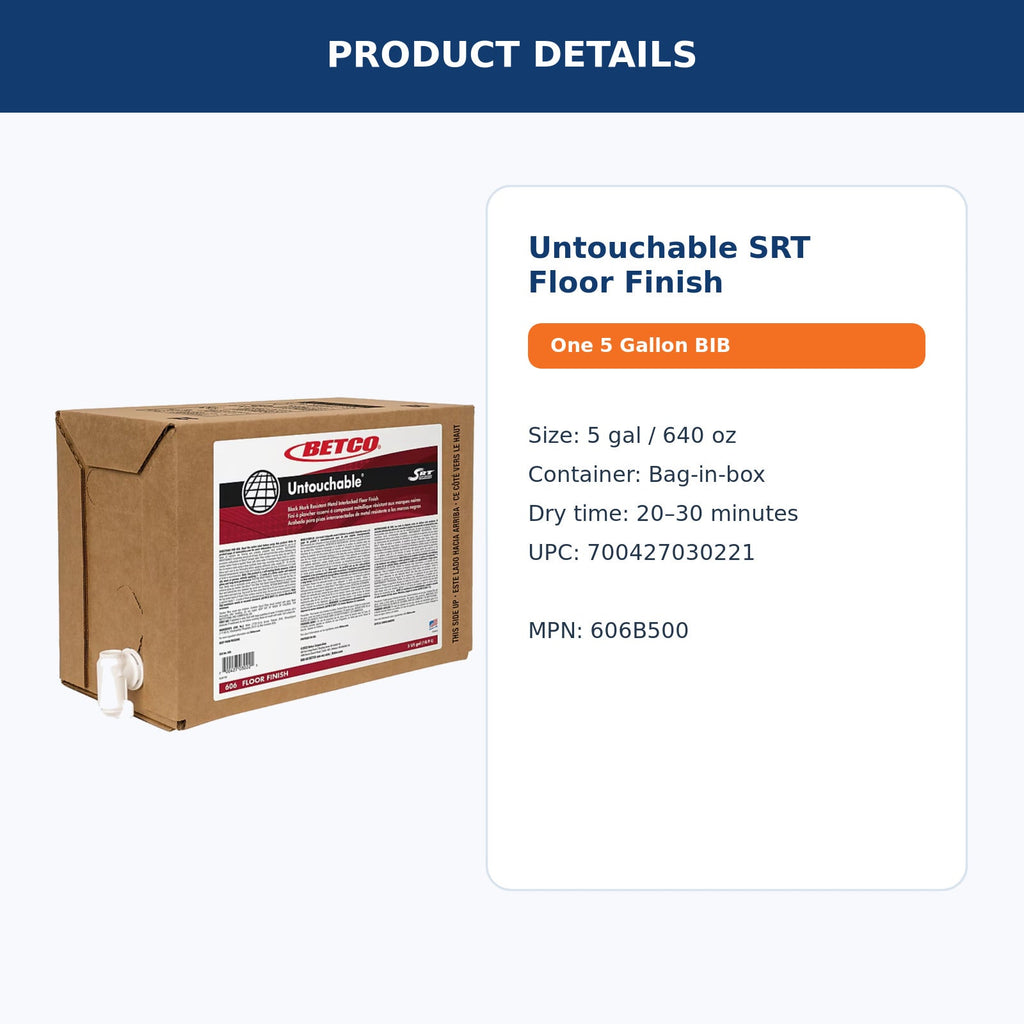 Betco Untouchable SRT floor finish – product details