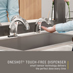 Rubbermaid OneShot 1938171 touch-free dispenser installed at sink