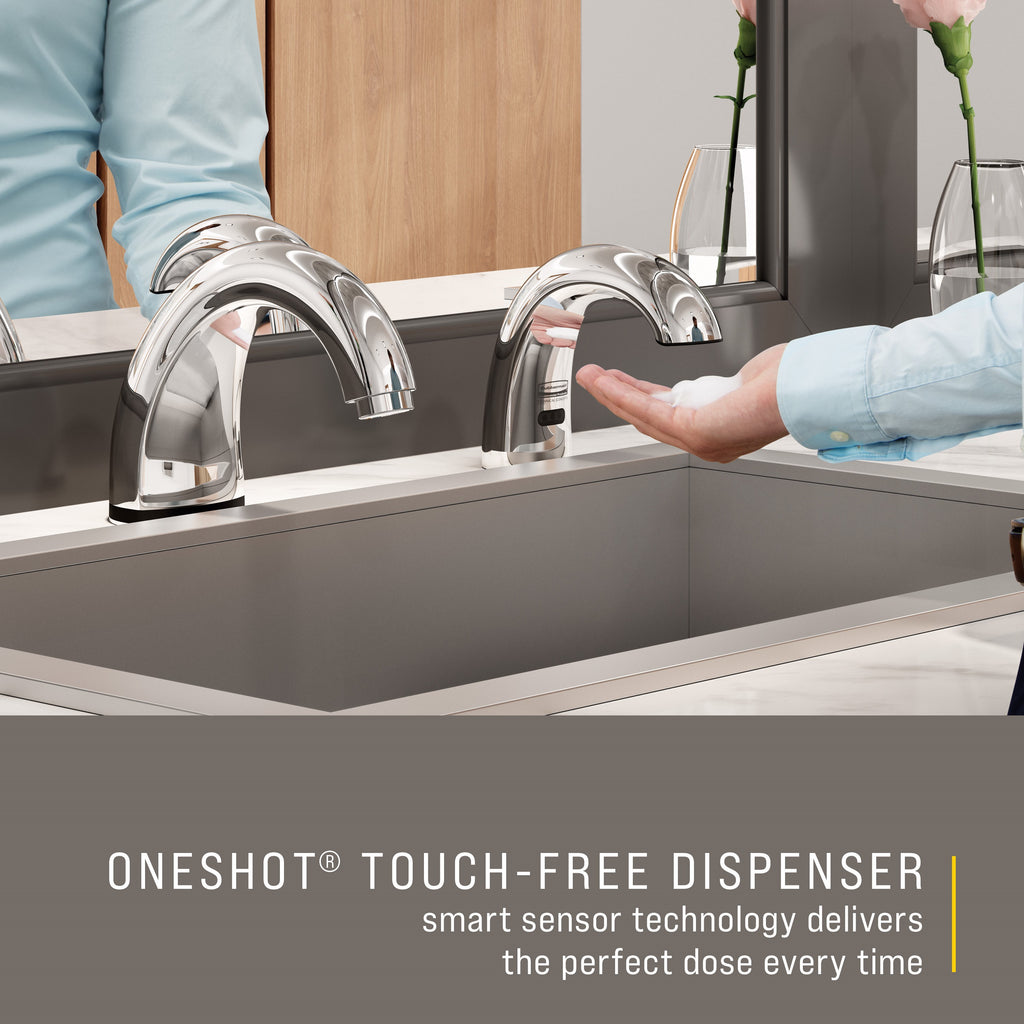 Rubbermaid OneShot 1938171 polished chrome foam dispenser official alternate view