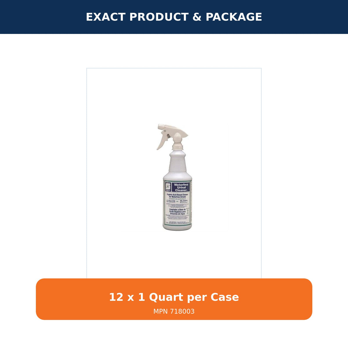 Spartan Waterfree Urinal Cleaner, 1 Qt, 12/Case – MPN 718003 – 02 package