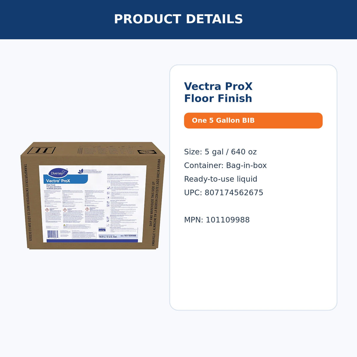 Diversey Vectra ProX floor finish – product details