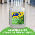 Zep ZUHTFF5G five-gallon High Traffic Floor Polish pail on a finished commercial floor