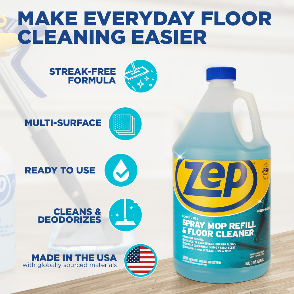 Zep ZUMSF128 manufacturer feature guide; offer includes 8 one-gallon bottles