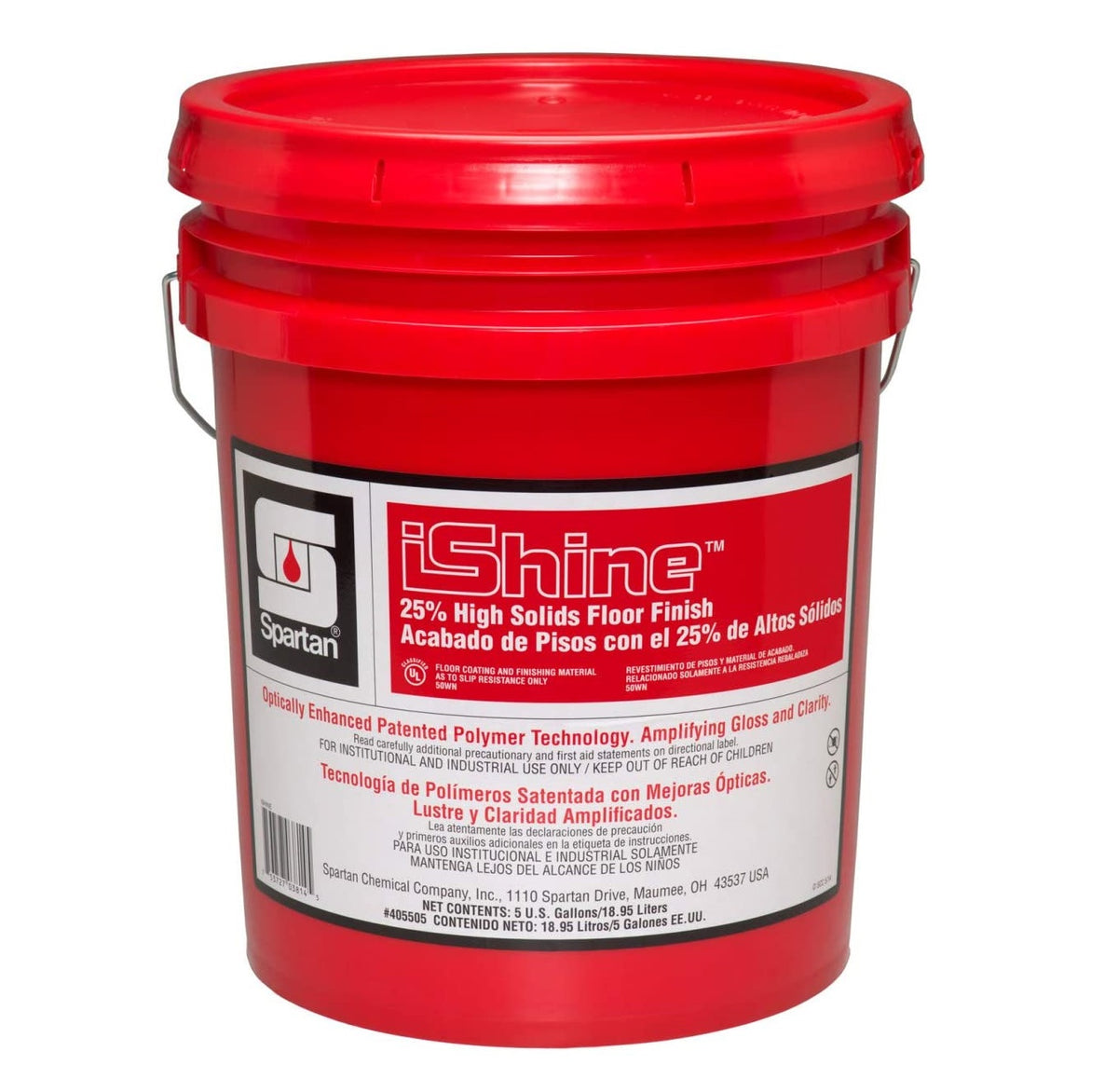 Spartan iShine Floor Finish 5 Gallon 25% Solids High Gloss 545505 product image - Spartan Floor Finish - SKU HD-355556